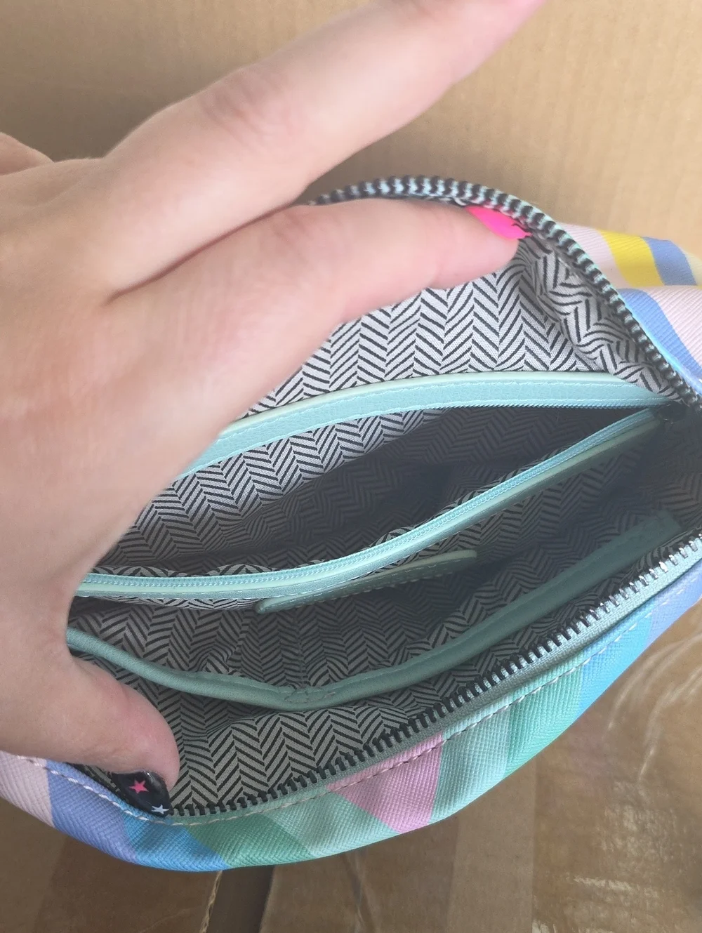 Steve Madden Pastel Chevron Wristlet Pouch